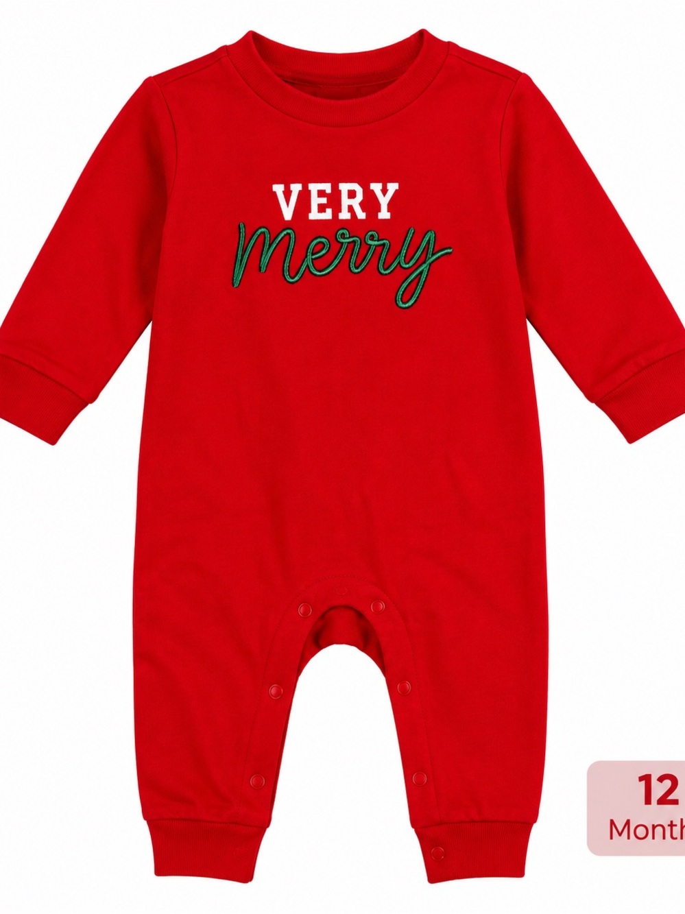 Very Merry Red Baby One-Piece Bodysuit by